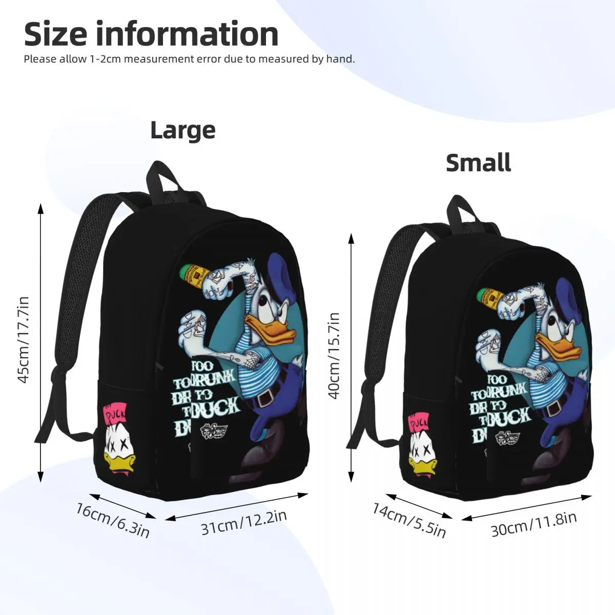 Für die Arbeit Disney Reiß verschluss Verschluss High Street Donald Ente Rucksack für Männer Frauen Tages rucksack Geburtstags geschenk