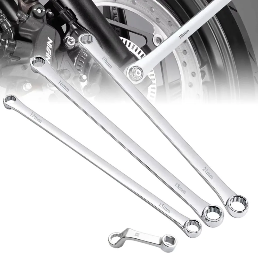 4PCS Extra Long Box End Wrench Set Tire Wheel Alignment Toe Camber Caster Thrust Angle Adjustable Combination Spanner CRV Tool