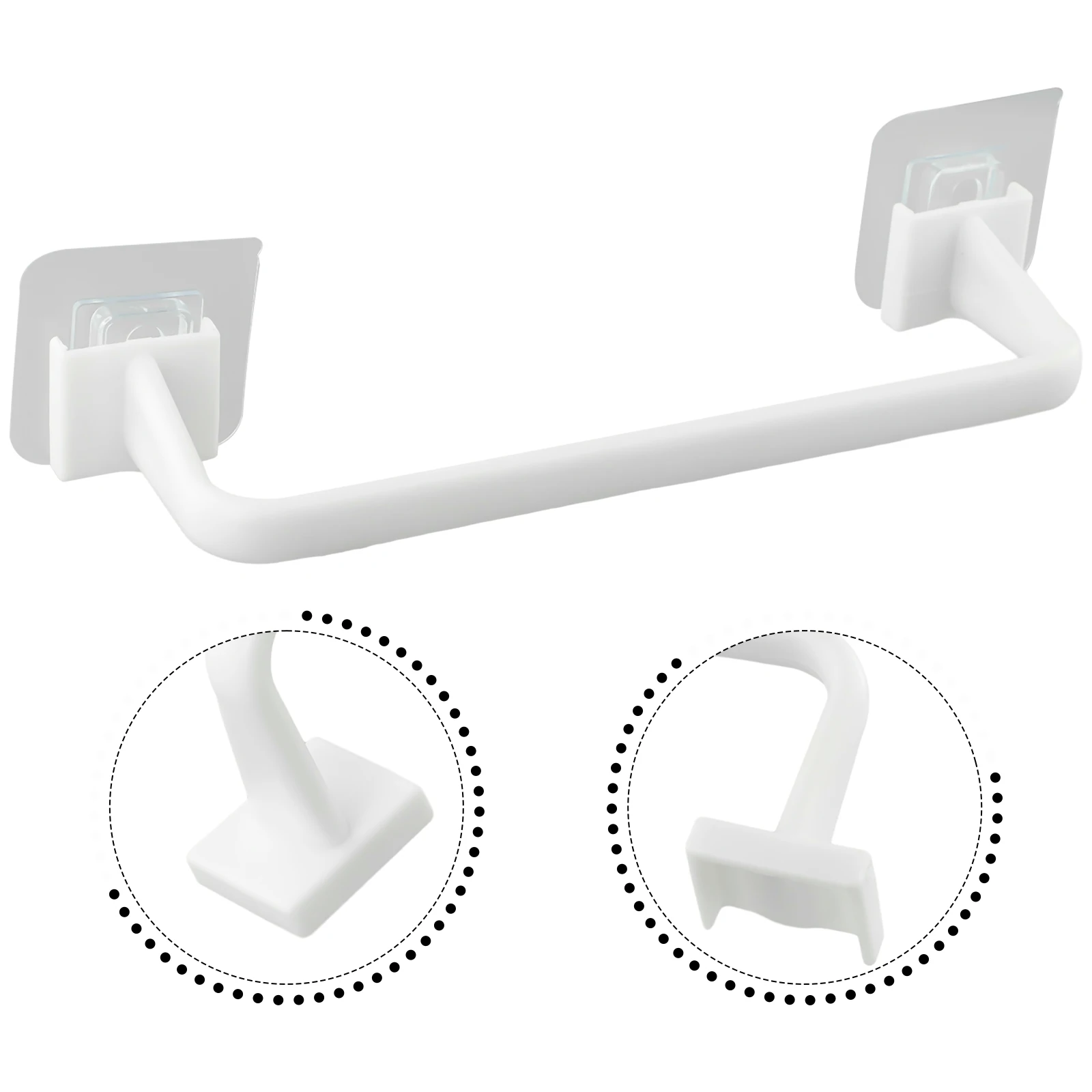 Wall Mounted Towel Rod for Bath & Kitchen Easy Adhesion on Smooth Surfaces Efficient Towel Organization Solution