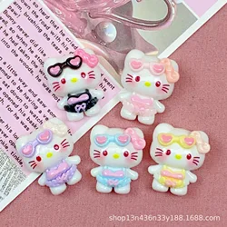 10 Pcs New Mini Kawaii Cartoon Shiny bikini kitten Series Flat Bottom Scrapbook DIY Jewelry Making Hairwear Accessorie A23