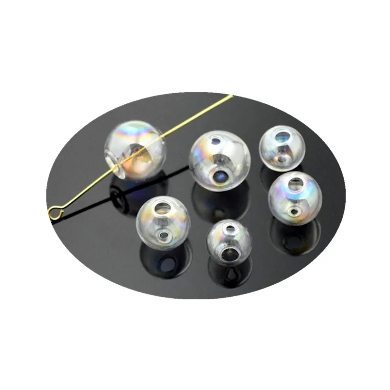 10pieces Double Hole Colorful 10mm 12mm 14mm Glass Ball Glass Globe Pendant Jewelry Findings DIY Handmade Beads Materials