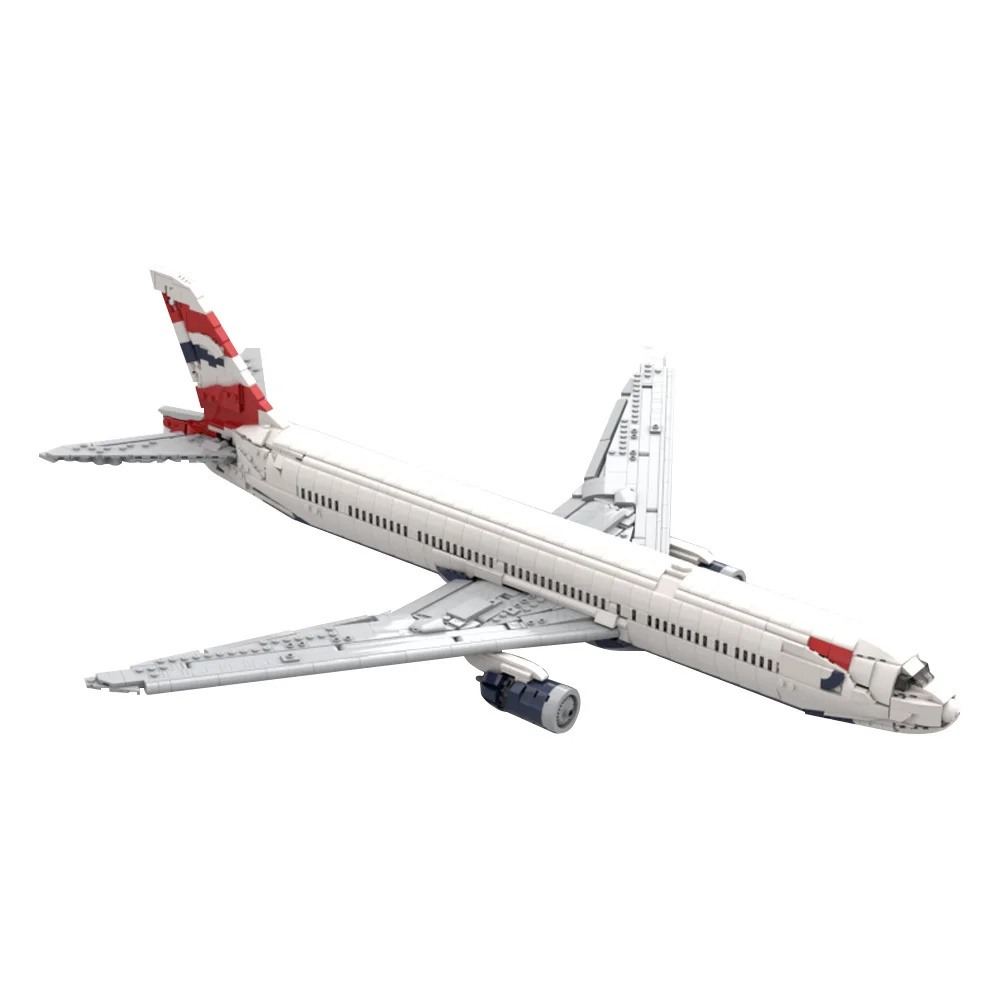 

MOC British Airways 777-300ER Model Building Blocks British Passenger Aircraft Bricks Toy for Adults