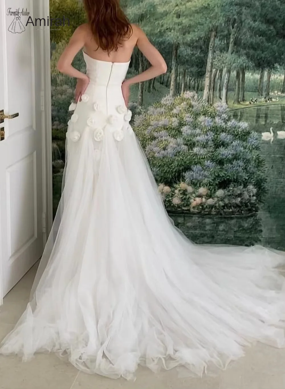 Amirah 3D цветы на заказ платья для особых случаев вечерние платья женские элегантные роскошные на заказ рыбий хвост выпускного вечера