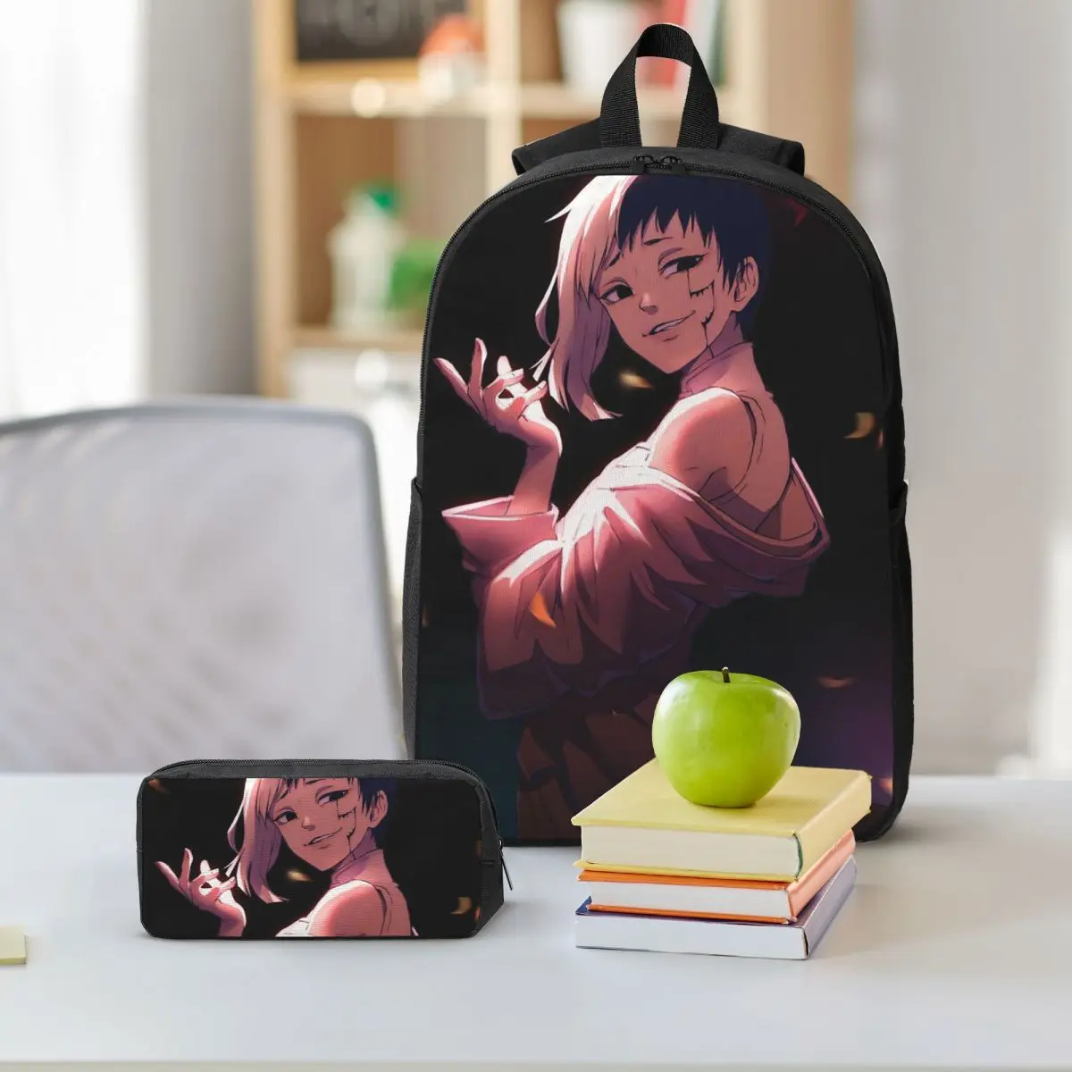 Gen Asagiri Dr Stone Apan Anime Backpack Student BookBag School Bag Computer Shoulder Bags 3ps Insulated Lunch Bag Pencil Case