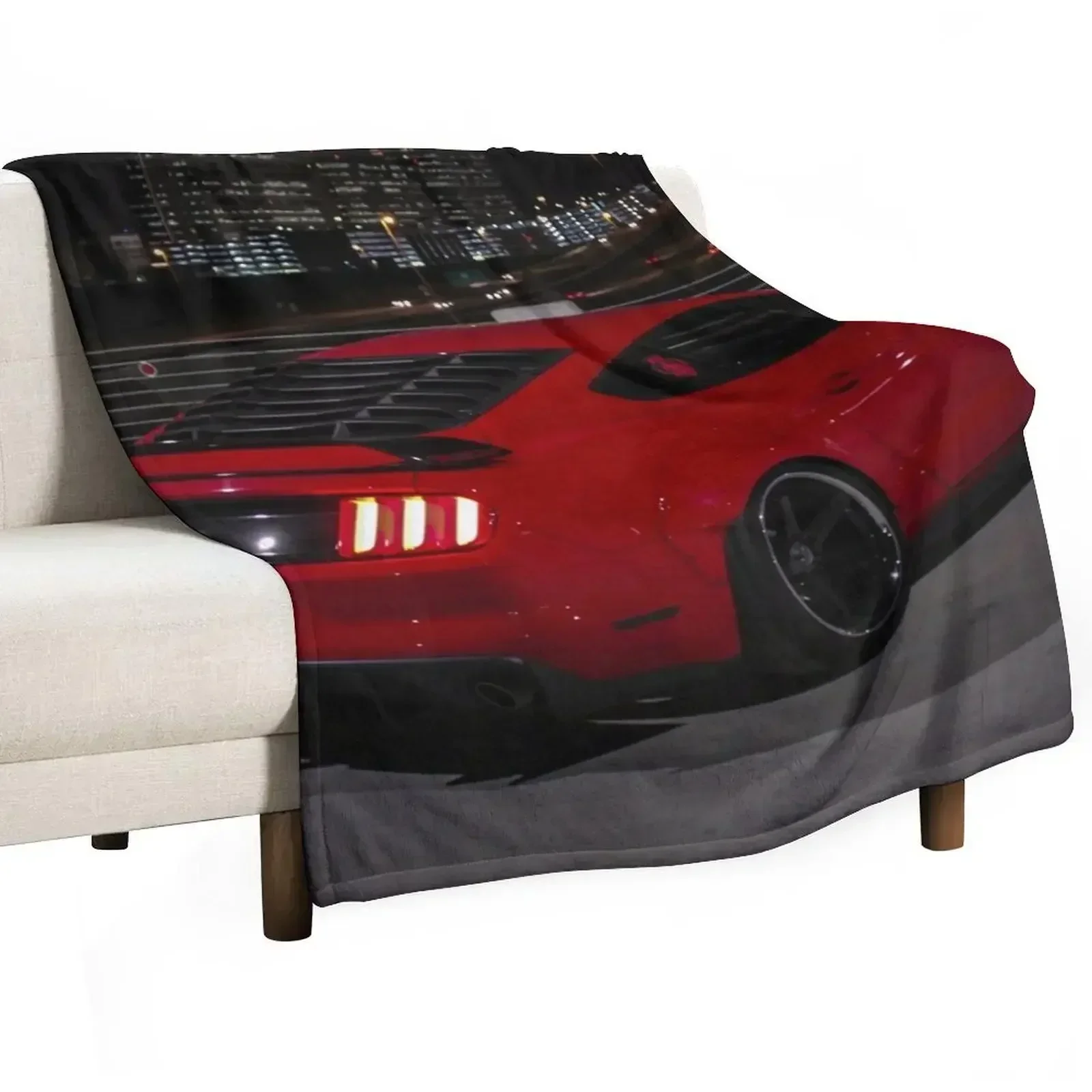 

Mustang GT Widebody Throw Blanket Decorative Beds Cute Luxury St Summer Beddings Blankets