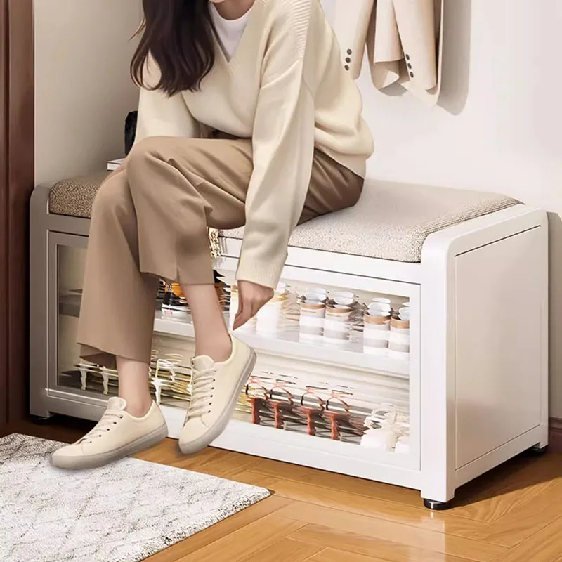 Relaxing Transparent Foot Stool Pouf Vanity Chair Nordic Designer Bedroom Foot Stool Shoe Storage Tabouret Unique Furniture