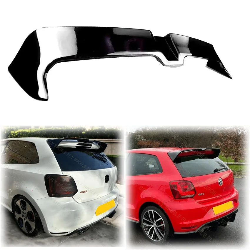 2010 2012 2013 For Volkswagen VW Polo MK5 GTI Pre Facelift Only Oettinger Style Rear Roof Spoiler Wing Lip Spoiler Glossy Black view 2