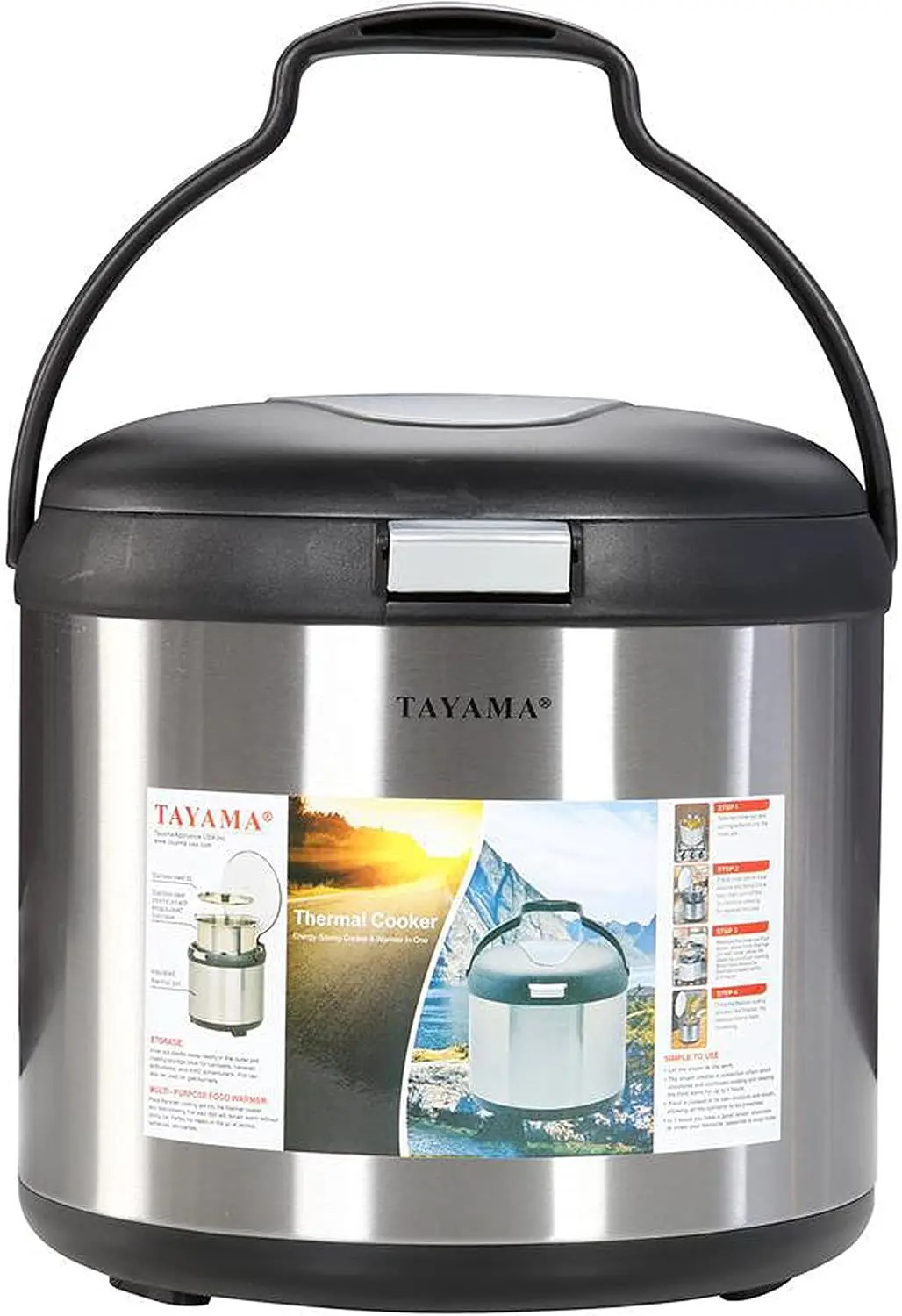 Stainless Steel Thermal Cooker,Black,7 Qt.,TXM-70CFZR