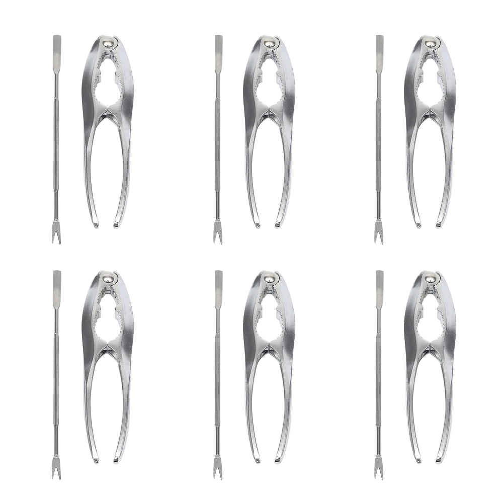 

6pcs Seafood Tool Set Stainless Steel Lobster Opener Crab Fork Nutcracker Easy Wash Kitchen Bar Tools
