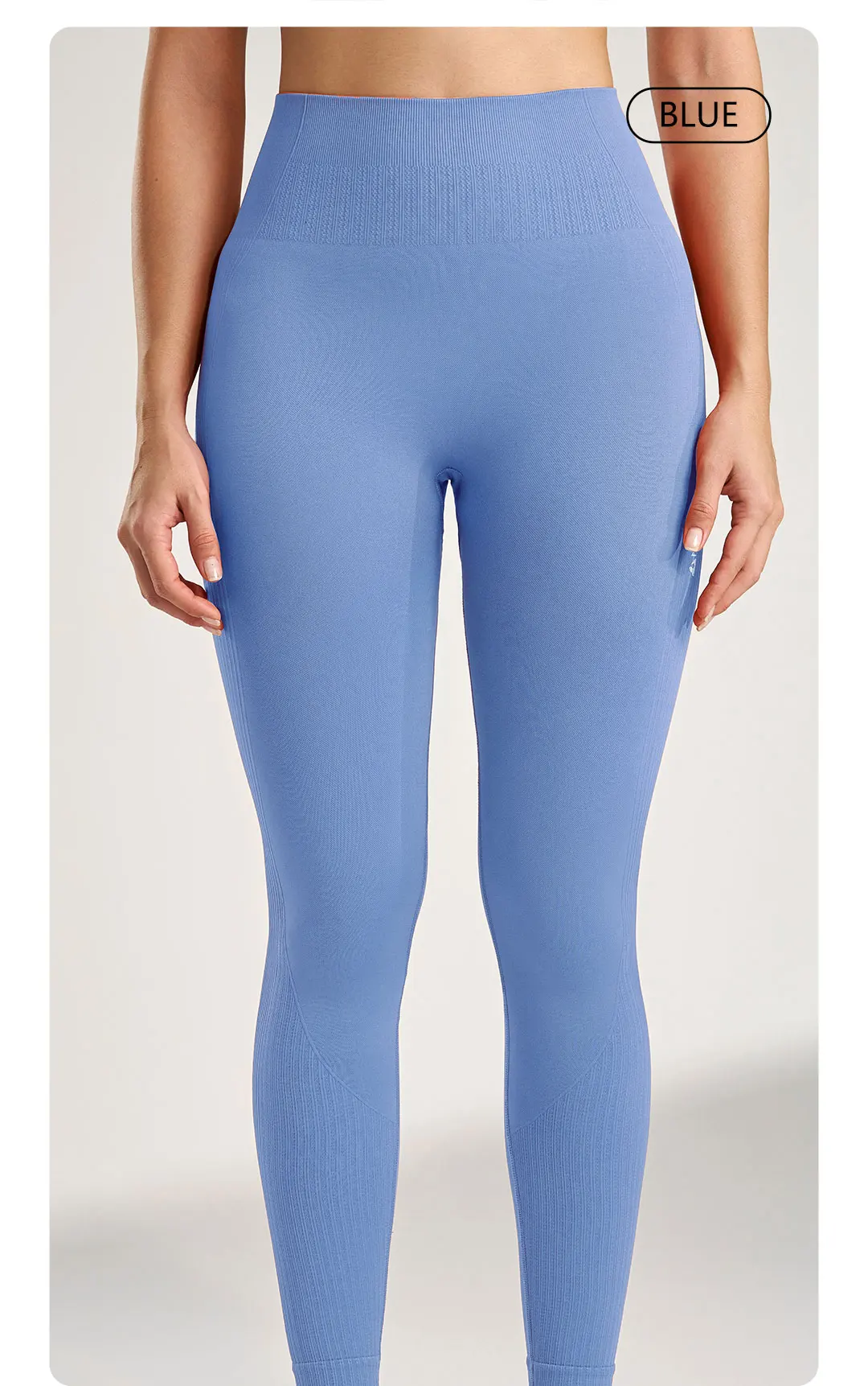 Einfarbige Leggings für Damen, Fitnessstudio, Laufen, Yoga-Hose, lange Hose, hohe Taille, Bauchstraffung, Stretch-Jogginghose, sieben Farben – Detail 13