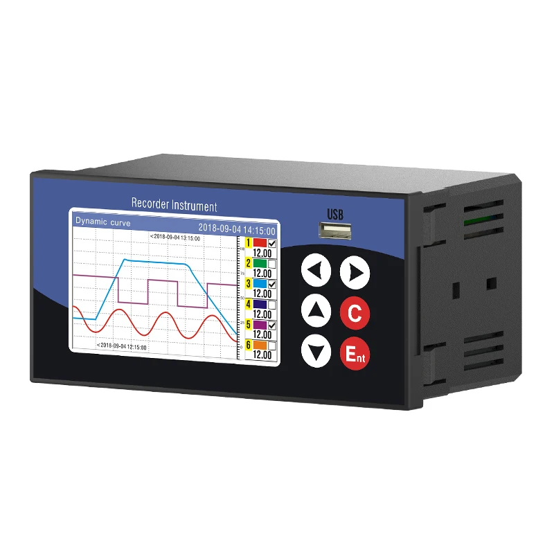 Multi Channel Data Logger Temperature Pressure Humidity Voltage Trend Chart Data Report RS485 PT100 4-20mA Analog Signal