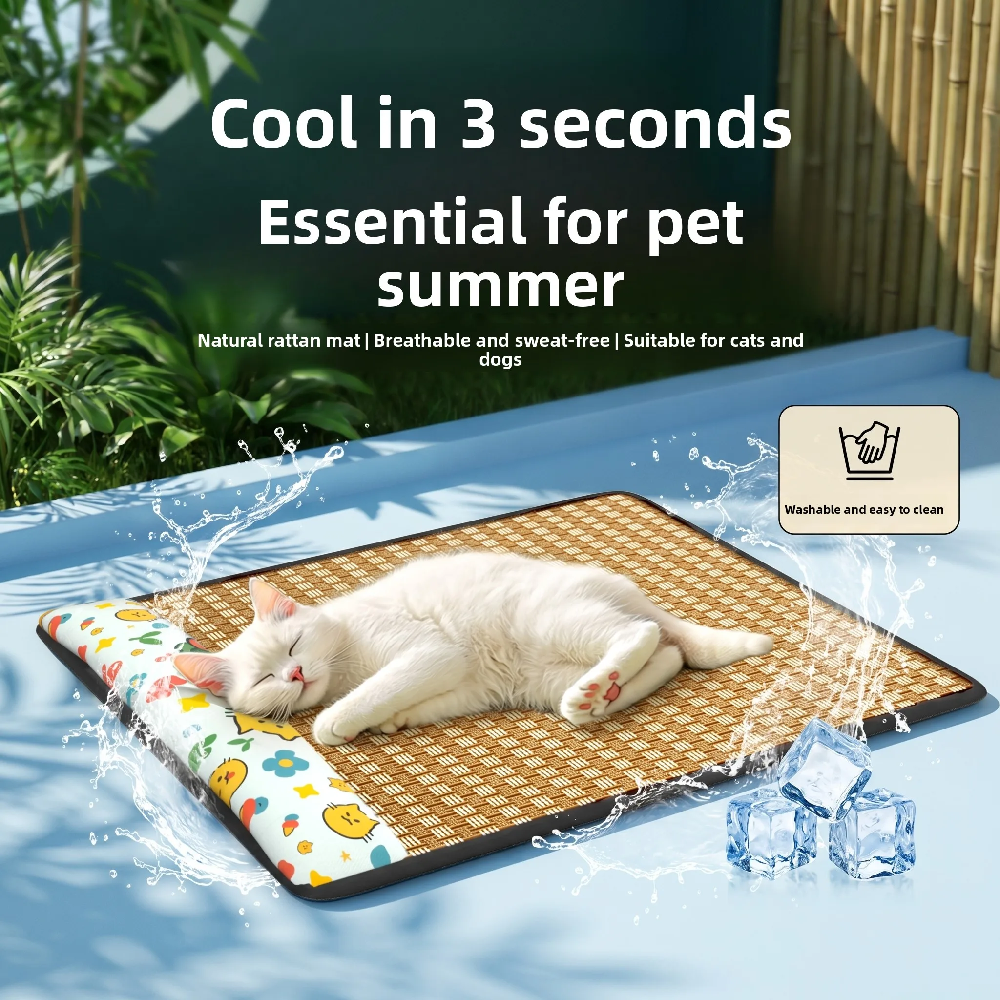 

Pet Ice Pad Cooling Breathable Dog Bed Mat Tear Resistant Scratch Proof Summer Cooling Tool Dog House Ground Mat Pet Supplies