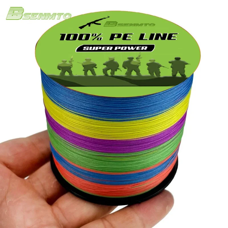 BSENMTO Braided Fishing Line 4 Strands 300M 500M 1000M Multifilament PE Fishing Line 10LB-85LB Japan Cord For Carp Fishing