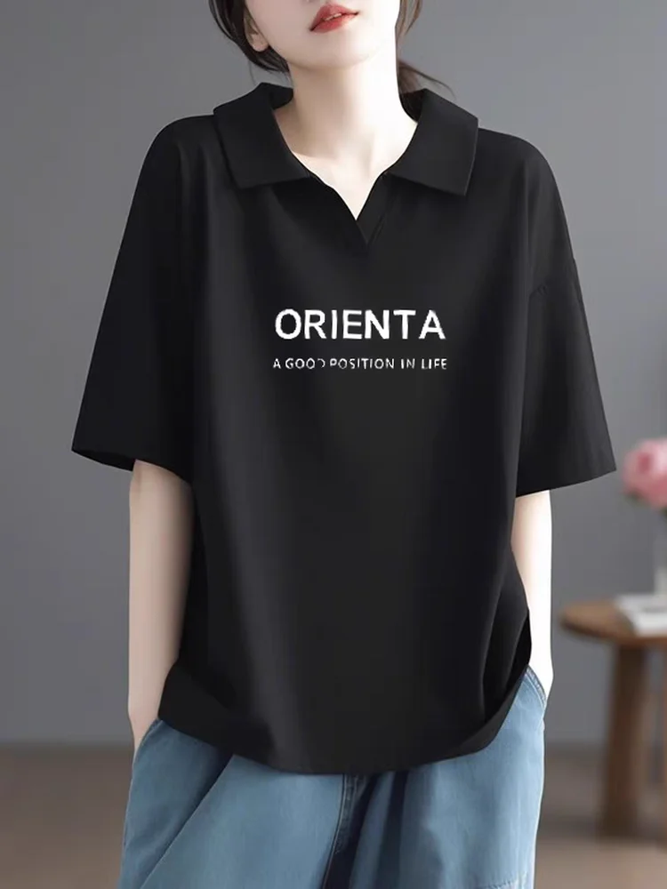 

Футболка из чистого хлопка ort Sve Ne, женская летняя свободная футболка Dopane Sle, повседневный топ с принтом в Корейском стиле