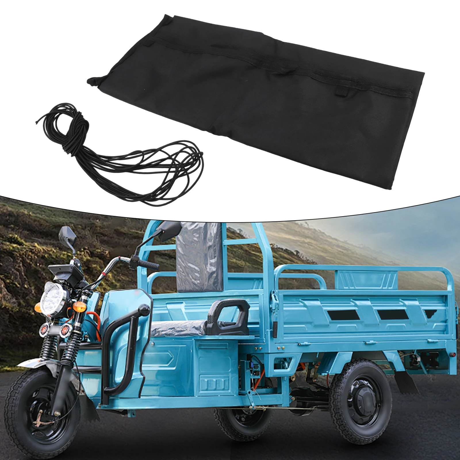 

Car Cover Multi-function Cover Parking Safety 600D Oxford Cloth Reinforced Eyelets For Outdoor Use 214*122*13cm
