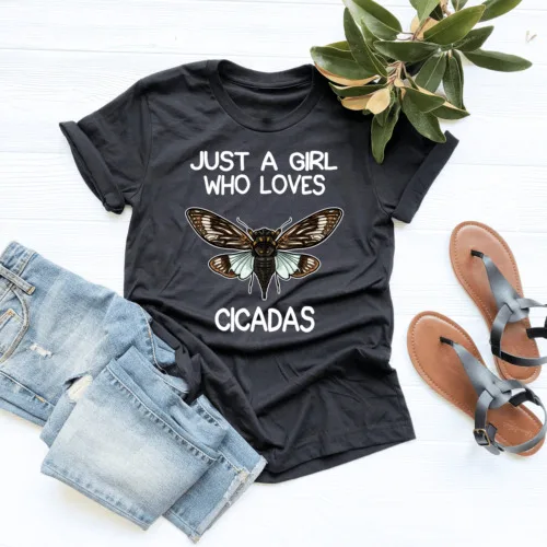 Premium Funny Just A Girl Who Loves Cicadas T Shirt s Cicada Lover