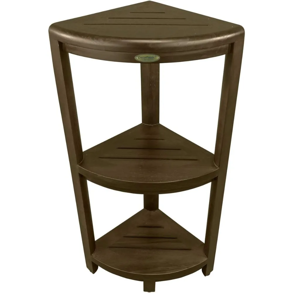 

Teak Shower Table Standing Shower Caddy, Organizer Stand