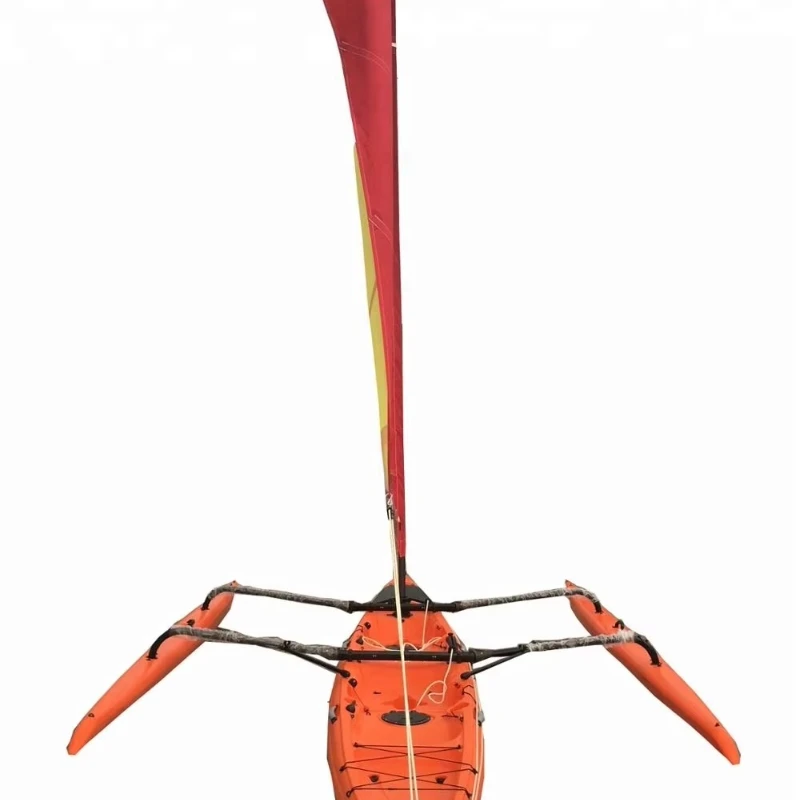 18-foot sailing kayak with foot drive pedal system and rudder