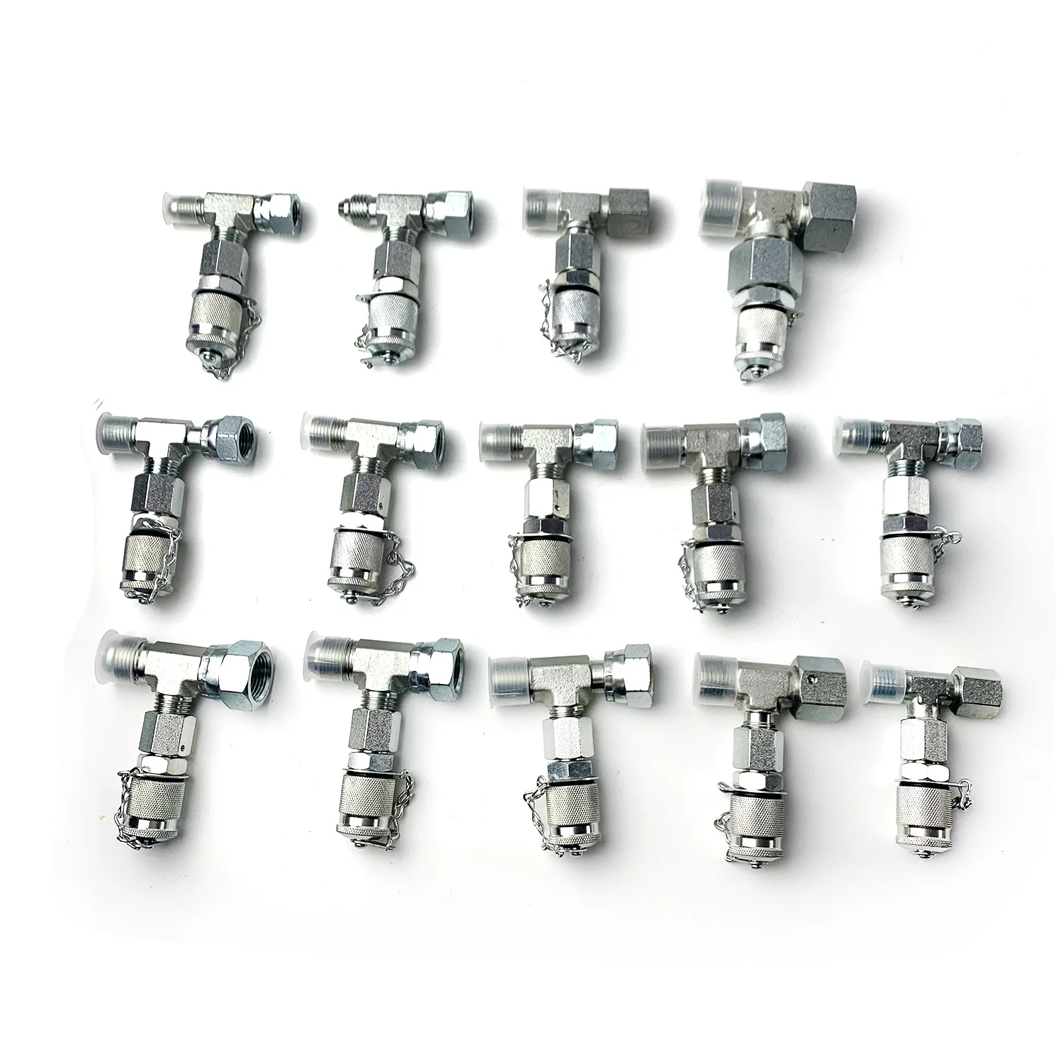 14PCS Tee Fittings Connector Set for Hydraulic Pressure Gauge Test Diagnostic Tool  Kit with 1 Year Warranty