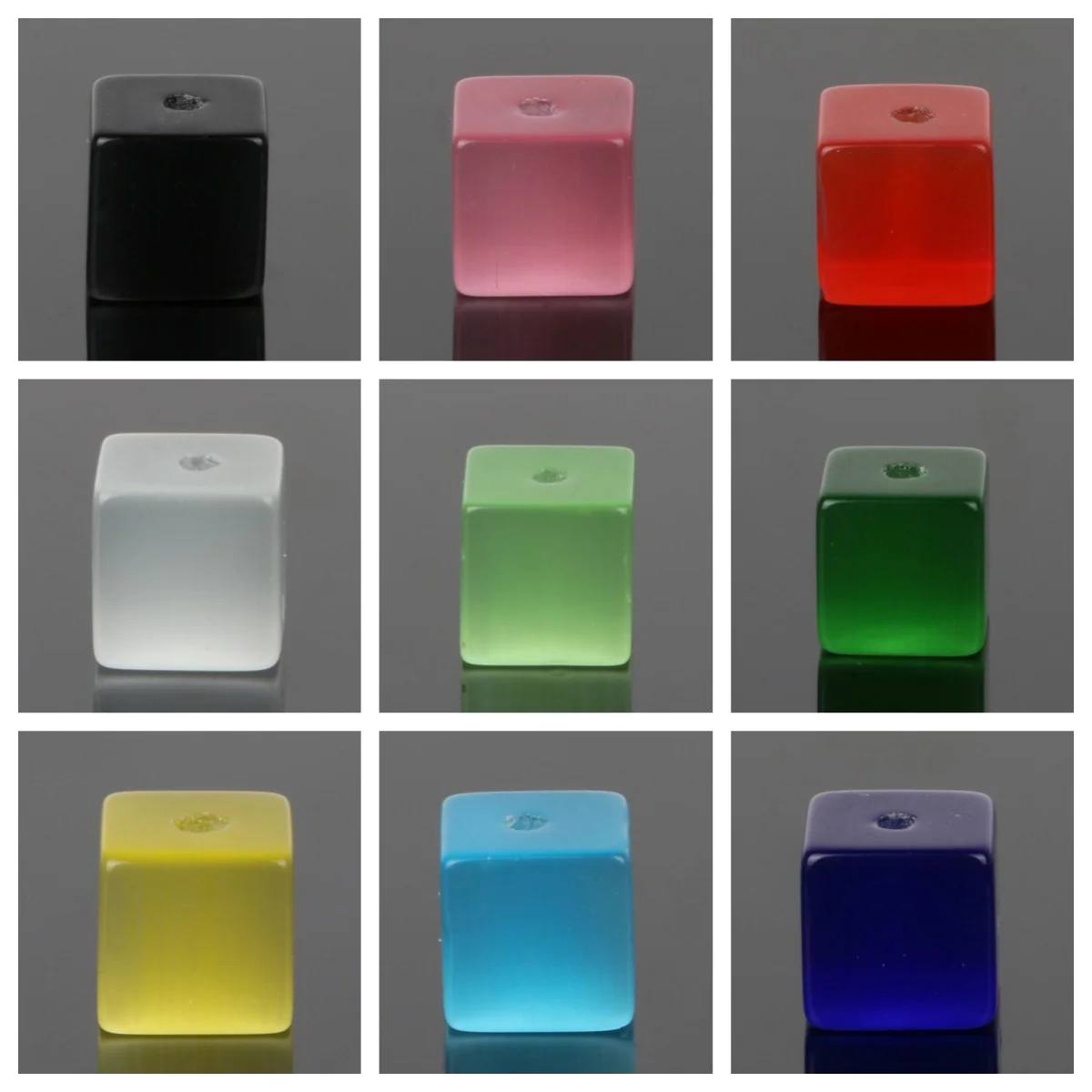 

Mankuu Cat-Eye Stone 50pcs/Lot Natural Stone Beads Square Cube 4mm 6mm 8mm for Jewelry Making