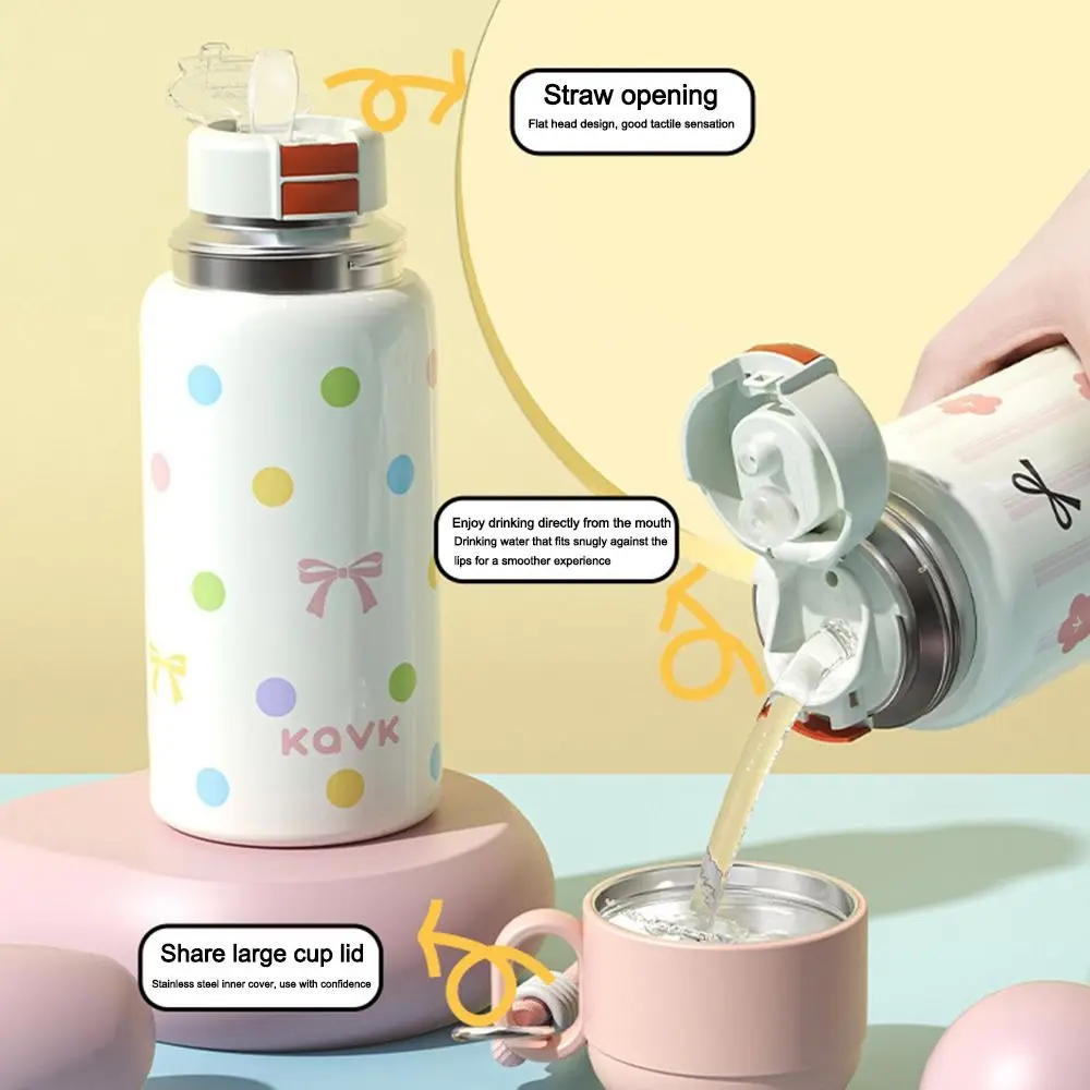 

Portable 520ML Bow Insulated Cup 316 Stainless Steel Large Capacity Vacuum Cup Cartoon Leak-proof Water Cup
