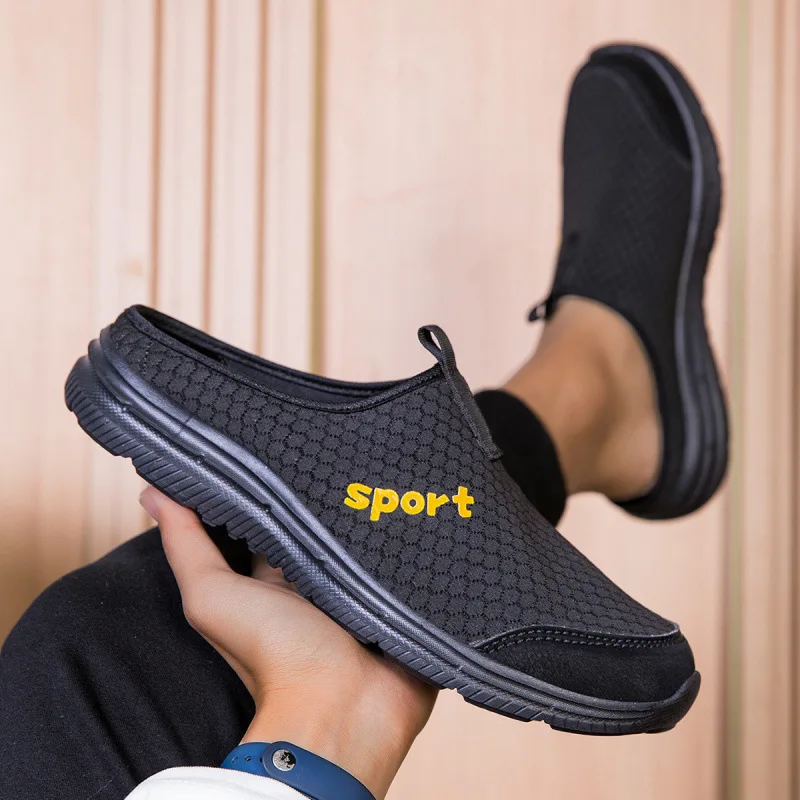 

Men's Baotou Half Slippers Summer Mesh Breathable Casual Shoes Classis Lazy Slipper Fashion Casual Sport Slippers Zapatos Hombre