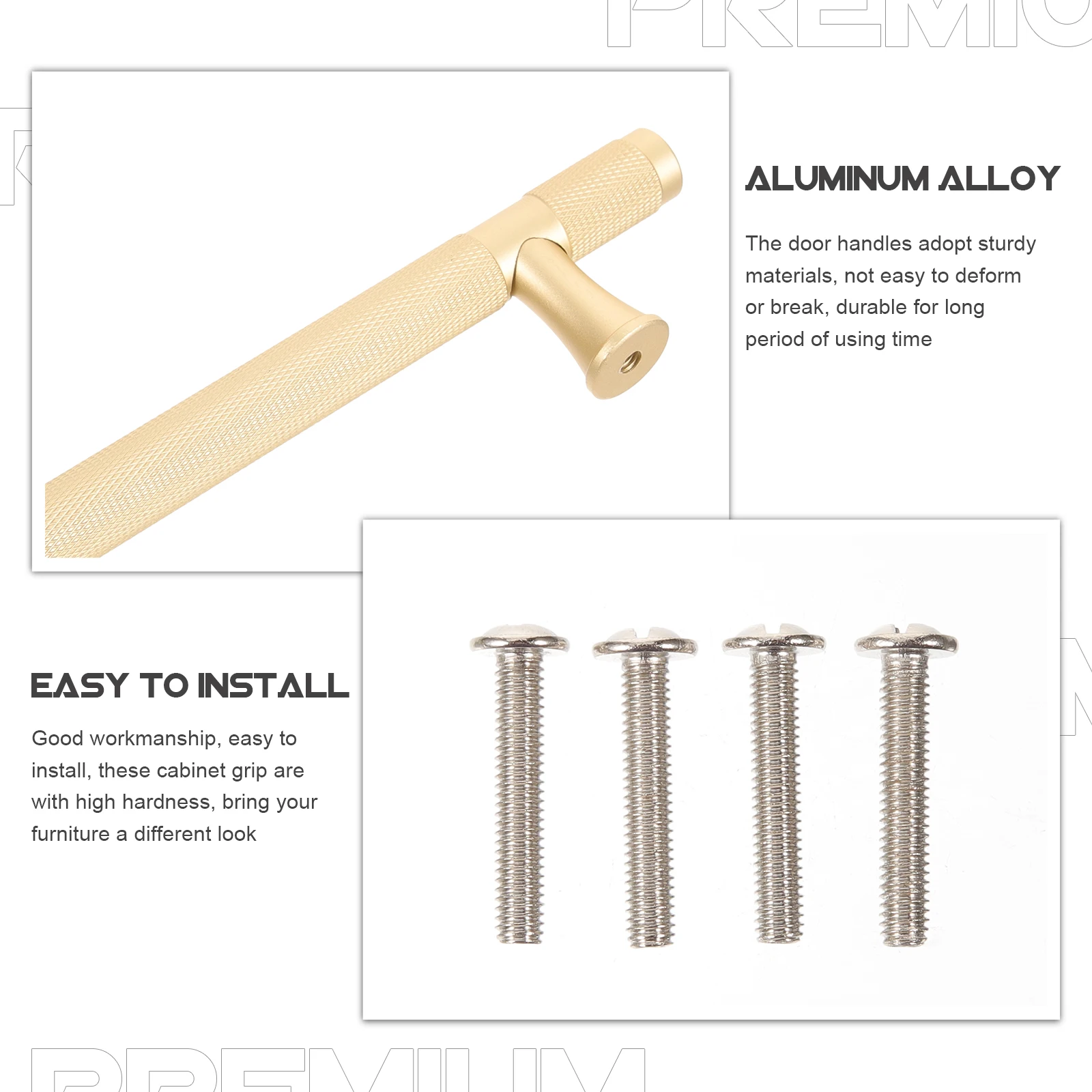 

2pcs European Door Handles for Wardrobes Barn Doors Simple Hardware 96mm Hole Distance Barrel Cabinet Handles Gold Tone