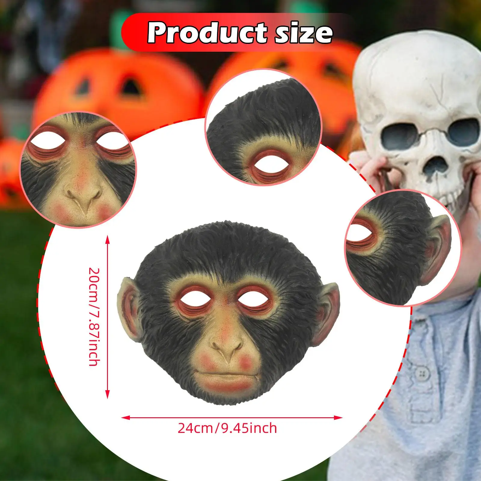 Masque de singe, Costume d'halloween réaliste pour cadeaux de fête, jeu de rôle d'anniversaire
