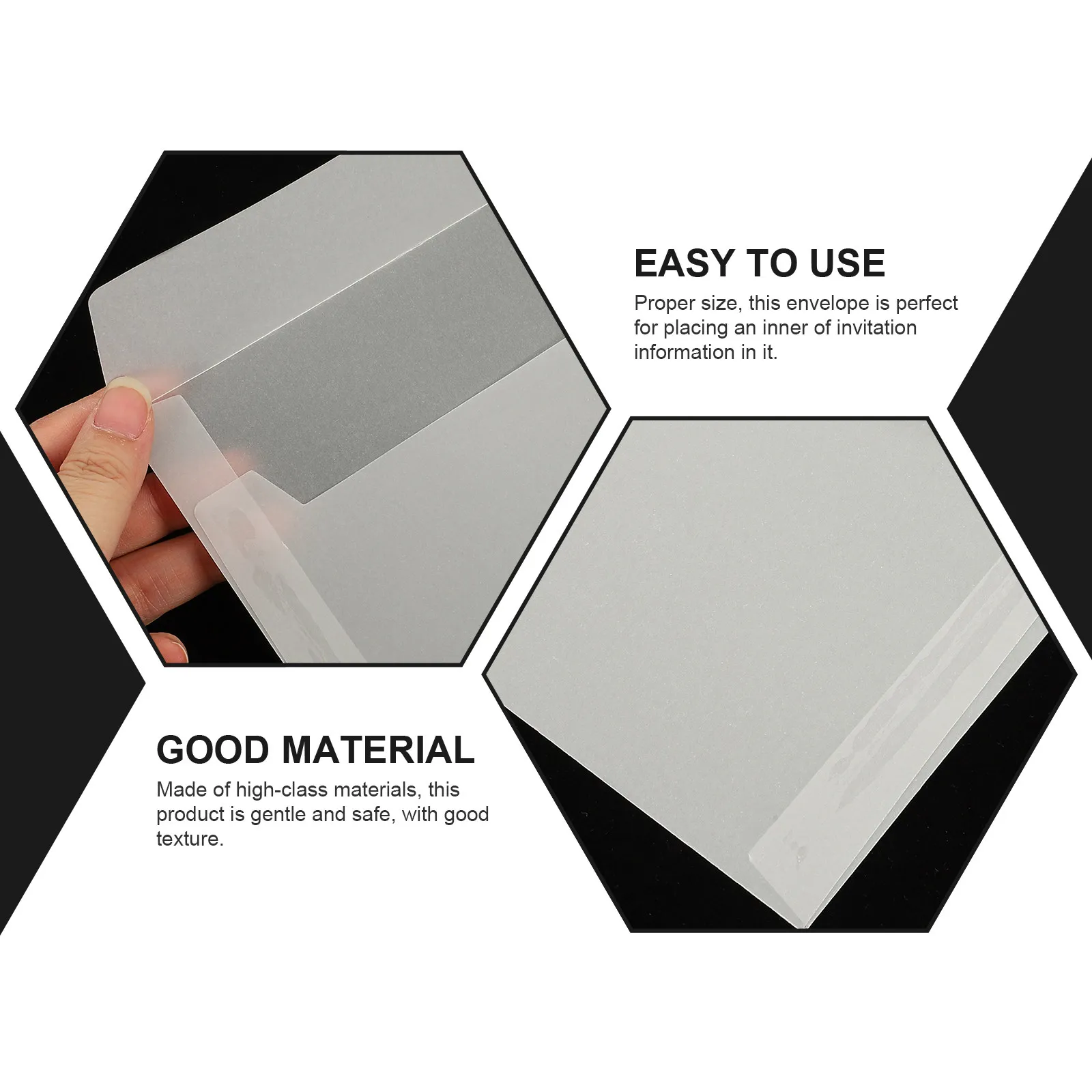 50Pcs Translucent Envelope Premium Paper Invitation Envelops for Wedding Party Graduation Business Events Elegant Reusable Cash