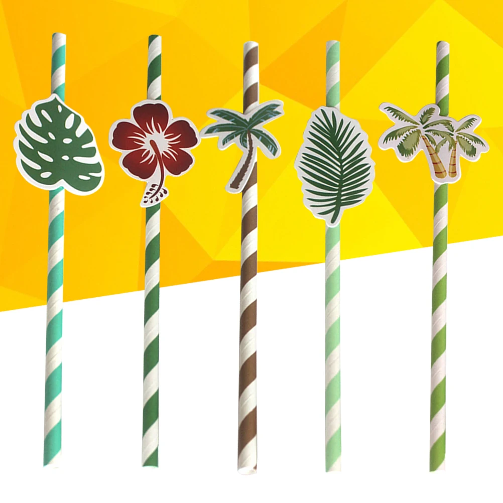 

50 pcs Eco-Friendly Party Paper Straws Disposable Drinking Straws For Beverages Milkshakes Cocktails Summer Carnival Wedding