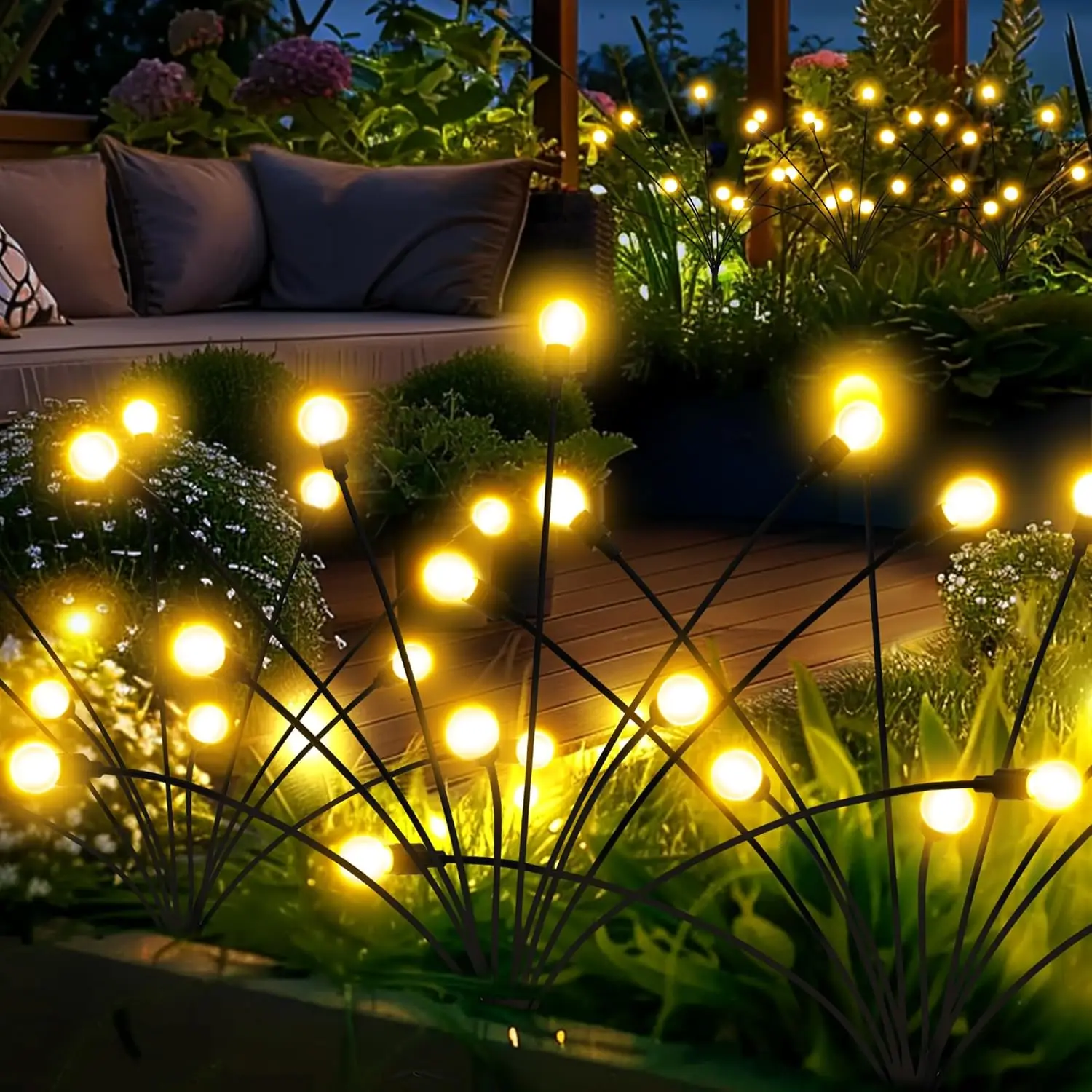 Solar Garden Lights LED Firefly Lighting Outdoor Waterproof Firefly Lights Solar Swaying Light for Yard Patio Pathway Home Decor