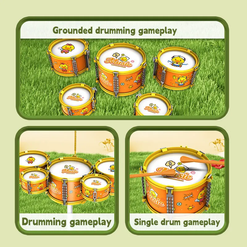 مجموعة طبلة للأطفال، مجموعة طبلة مكونة من 8 قطع للأطفال الصغار من سن 1 إلى 3 سنوات، ألعاب آلات موسيقية للأطفال المبتدئين هدايا للأولاد والبنات