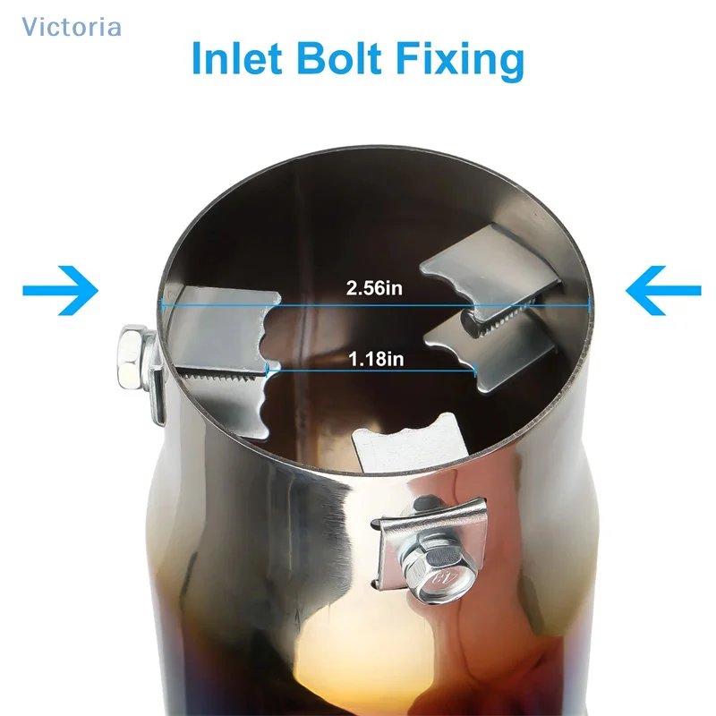كاتم صوت عادم السيارة العالمي عالي الأداء من الفولاذ المقاوم للصدأ مباشرة من خلال كاتم صوت العادم يعزز الصوت والأناقة #3