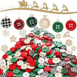 60 Grain Christmas Button Plaid Fine Edge Button maglione cucito bottone decorativo accessori dipinti a mano accessori in legno Ch