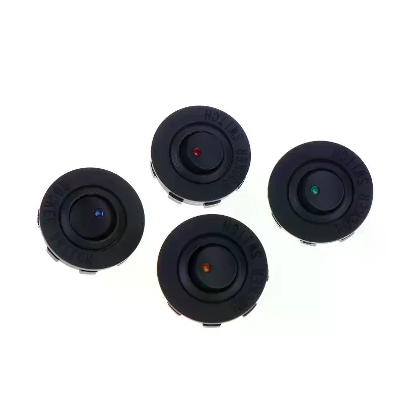 Round LED Switch 16A 12V DC ON/Off SPST 3Pin For Car Truck Dashboard Dash Rocker Boat Marine Off-Road Vehicle Control