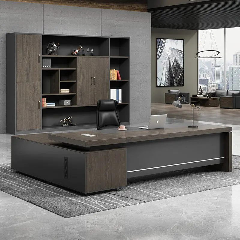 cl-Office Boss Desk and Chair Set Simple Modern Executive Desk Complete Office Furniture Customizable No Assembly Required*