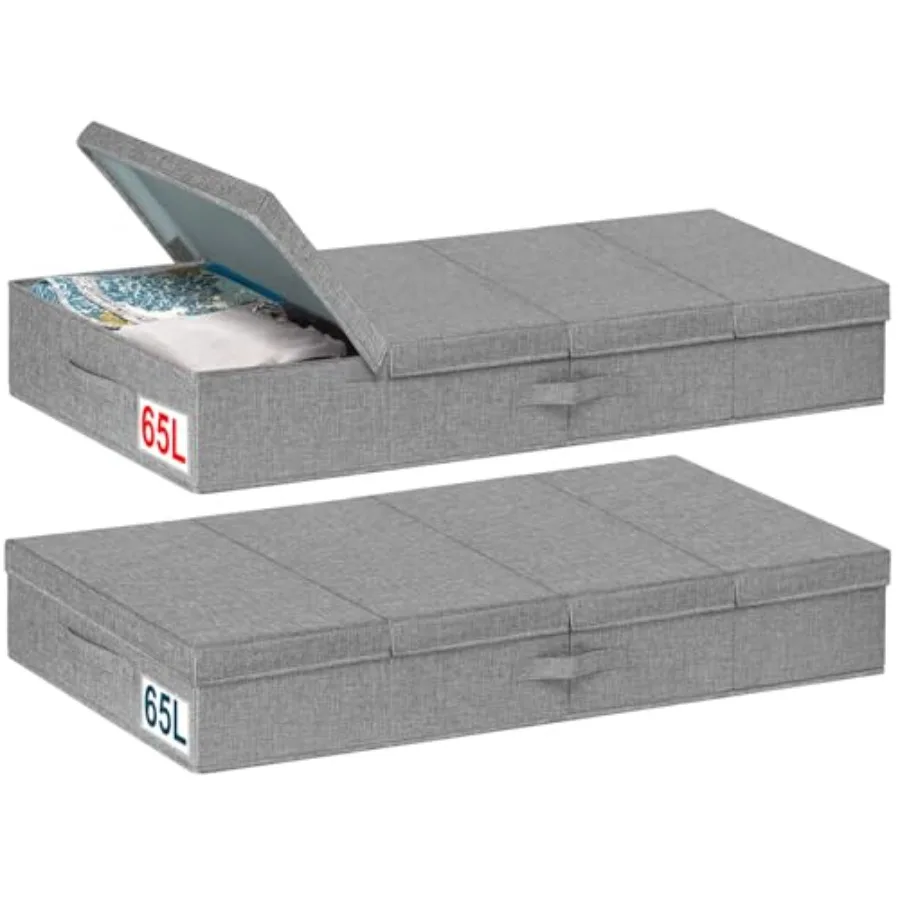 

Extra Large Under Bed Storage 65L 42*16.5*5.8 in Tall underbed storage containers with Lids Sturdy Closet Organizers and Storag