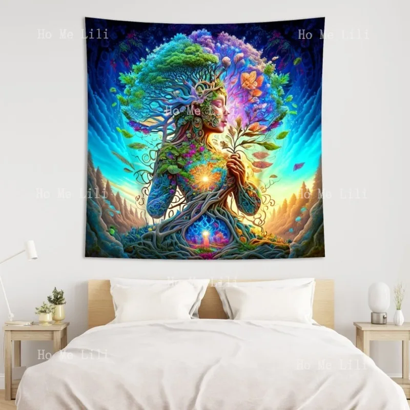 Tapisserie murale naturelle pour femme, décoration murale, Art Mural pour chambre à coucher, cadeau pour lui
