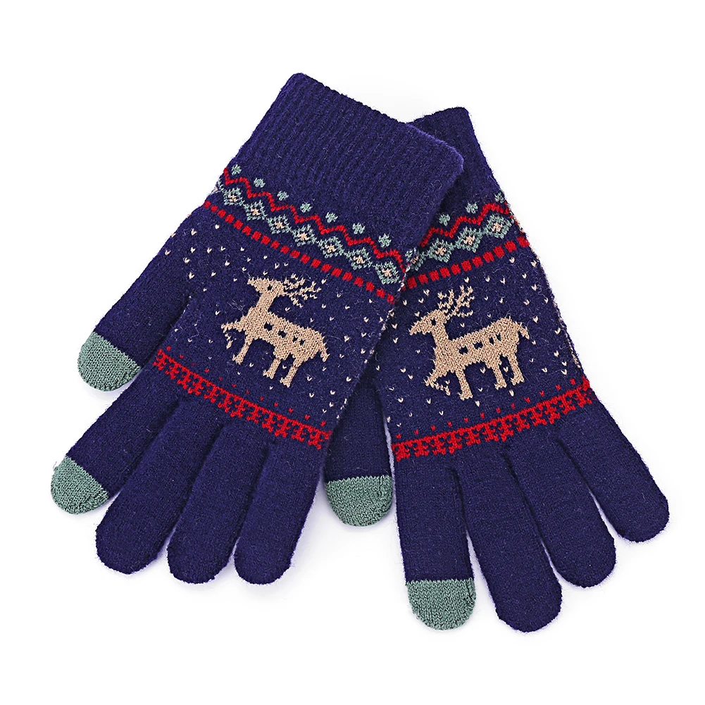 

Winter New Fashion Fawn Touch Screen Knit Gloves Winter Warm Gloves Cute Deer Gloves Outdoor Warm Mittens Xmas Gift for Girls