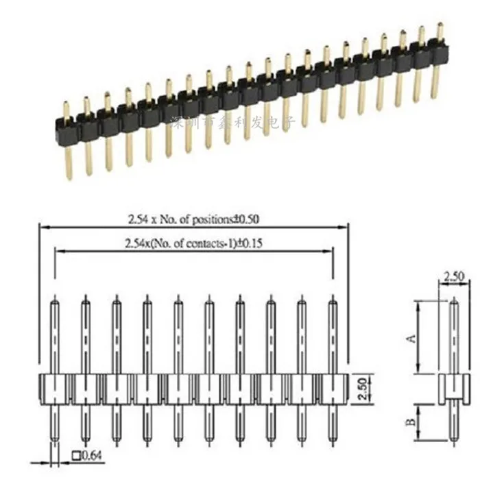 10pcs 40 pin Breakable Pin Header 2.54mm Single Row Male Header Connector Kit PCB Pin Strip for Arduino