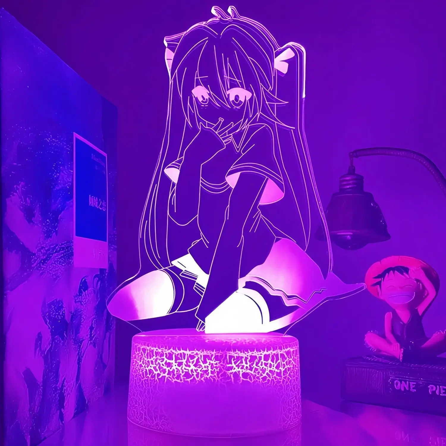 

Anime Peripherals Hatsune Miku Figure LED Night Light Hatsune Miku Figurine Night Light Decoration Collection Toys Gifts