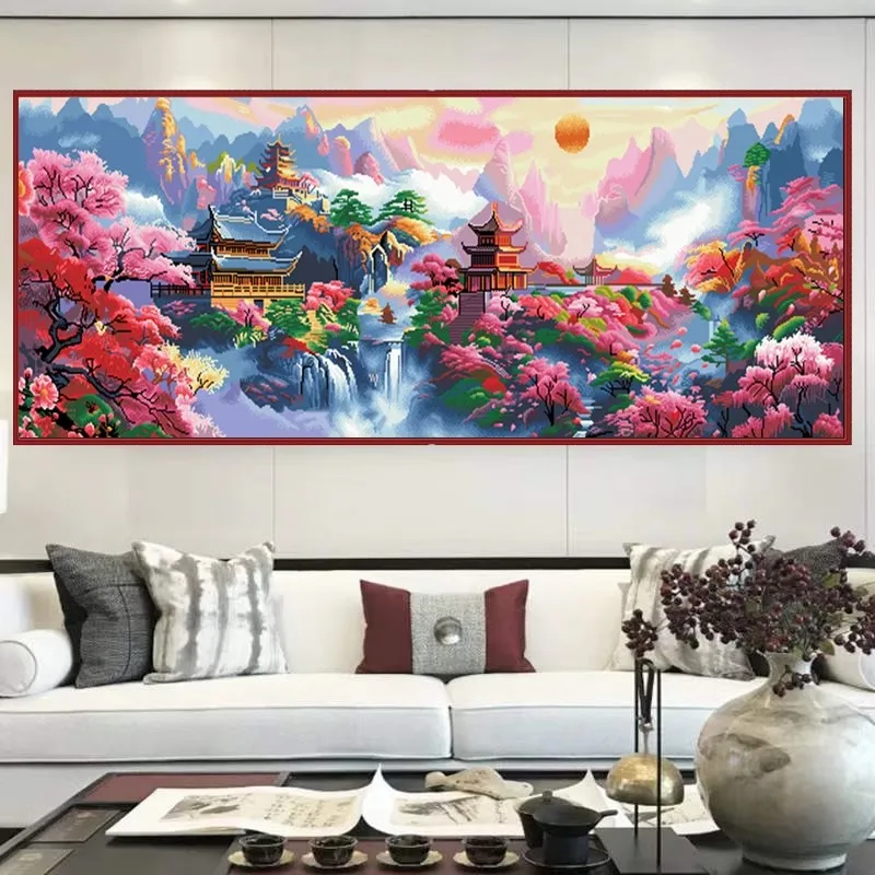 Beautiful Landscape 9CT 11CT DIY Chinese Kits Embroidery Pattern Printed Stampe Cross Stitch Cotton-thread Landscape