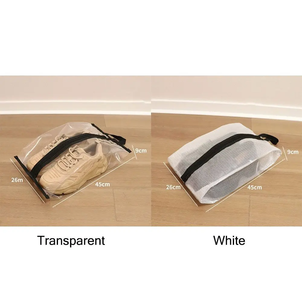 Portable PVC Shoes Storage Bag, Waterproof Mesh Organizer, transparente, Dustproof Protection Cover