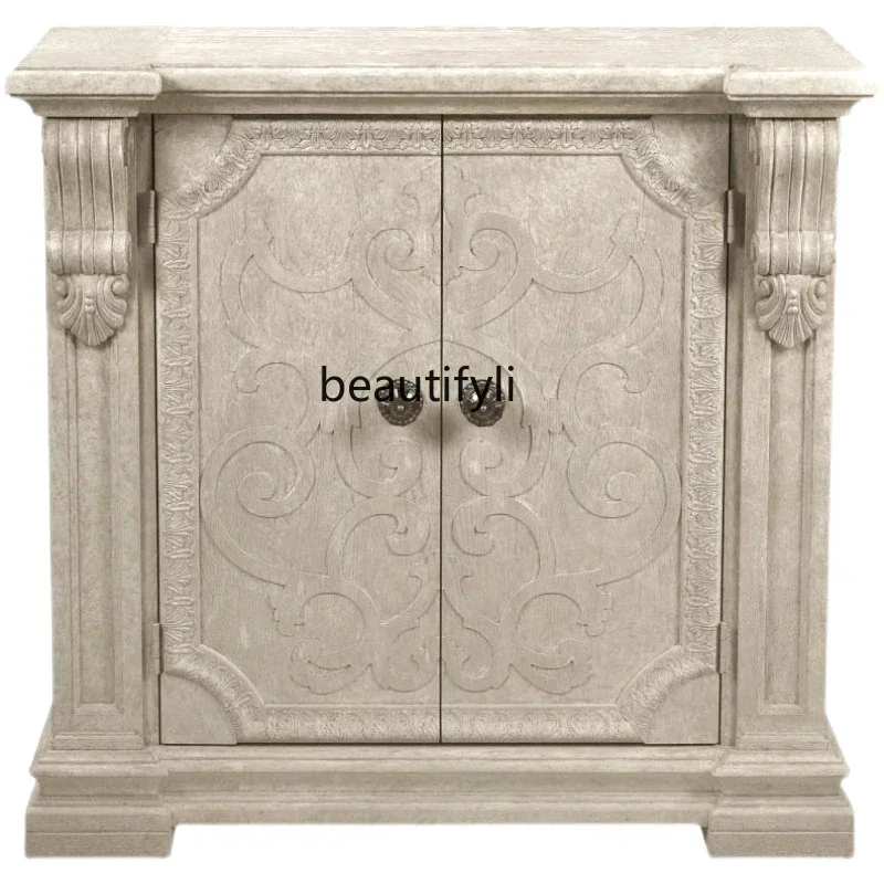 54American art closet postmodern retro French closet retro solid wood porch side cabinetSSS
