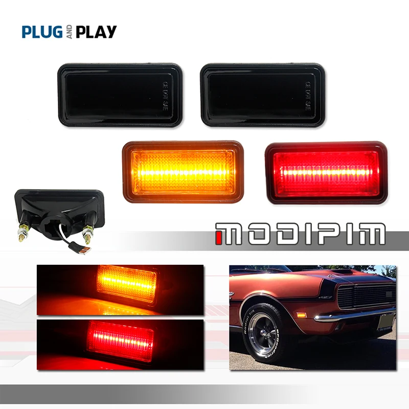 

Front / Rear Side Marker LED Lights For Chevrolet Bel Air/Camaro/Caprice/Chevelle/Chevy II Nova/Corvette/Impala/Nova/El Camino