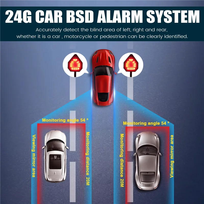 Universal 24 Ghz มิลลิเมตร Wave Radar รถ BSD Blind Spot 20 M ระบบตรวจจับ BSM Blind Spot Monitoring Assistant-T61C