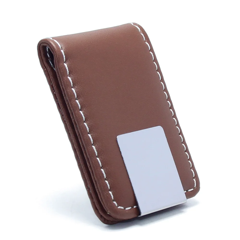 

Creative PU Leather Magnet Money Clip Simple Compact Pocket Bag Portable Men Women Banknote Money Clip Magnetic