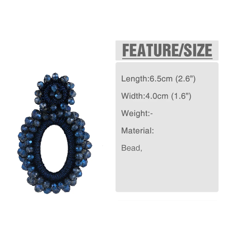 FLOLA  Fashion Big Red Earrings for Women Beads Crystal Boho Bohemian Earrings  Fashion Jewelry kralen oorbellen ersq14