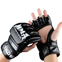 Guanti da boxe spessi 5 colori Guanti MMA Mezze dita Sanda Taekwondo Fight Guanti per sacchi di sabbia MMA Attrezzatura da allenamento TKD professionale