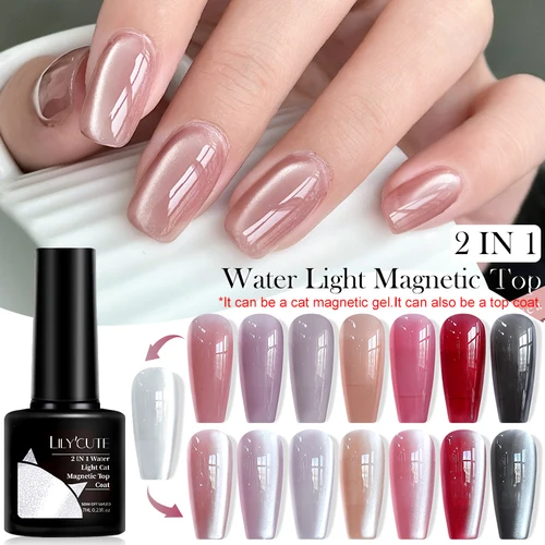 LILYCUTE, 7ML, luz de agua, gato, capa superior magnética, esmalte de uñas en Gel, efecto brillante de plata de primavera, barniz UV semipermanente para decoración de uñas